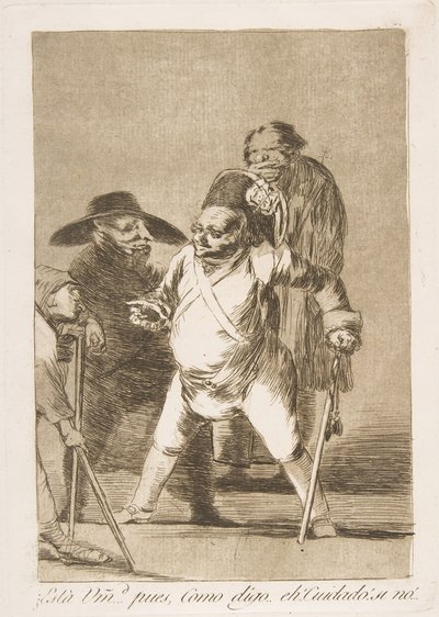 Tablica 76 z Los Caprichos: Rozumiesz... cóż, jak mówię... ech! Uważaj! inaczej..., 1799. autorstwa Francisco de Goya