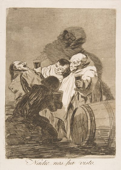 Tablica 79 z Los Caprichos: Nikt nas nie widział Nadie nos ha visto., 1799. autorstwa Francisco de Goya