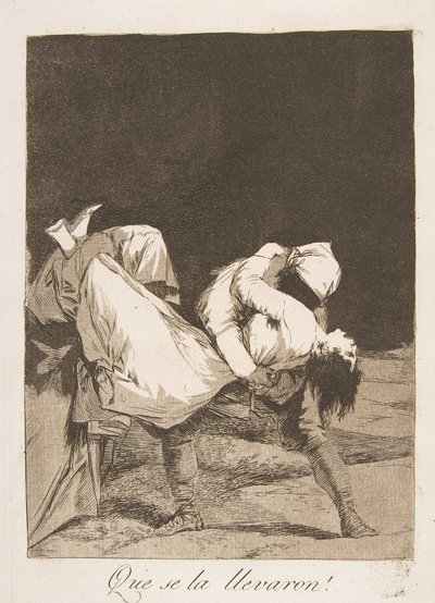 Płyta 8 z Los Caprichos: Zabrali ją! Zabrali ją!, 1799. autorstwa Francisco de Goya