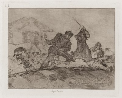 Rabble, tablica 28 z filmu Katastrofy wojny autorstwa Francisco de Goya