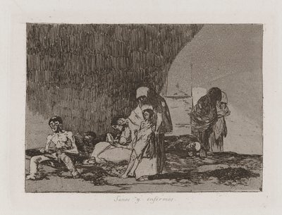 Zdrowi i chorzy, płyta 57 z Klęsk wojennych autorstwa Francisco de Goya