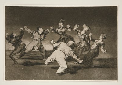Si Marina Bayl? [sic], tome lo que hall? (Jeśli Marion będzie tańczyć, to musi ponieść konsekwencje), pl. 12 z serii Los proverbios autorstwa Francisco de Goya