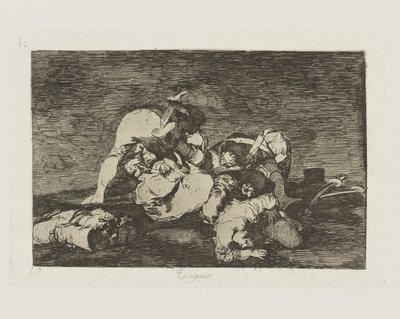 Zupełnie nie. (Ani [Róbcie to] ani.), pl. 10 z serii Katastrofy wojny autorstwa Francisco de Goya