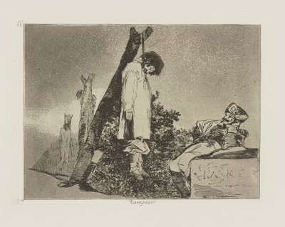 Zupełnie nie. (Ani [w tym przypadku]), pl. 36 z cyklu Katastrofy wojny autorstwa Francisco de Goya
