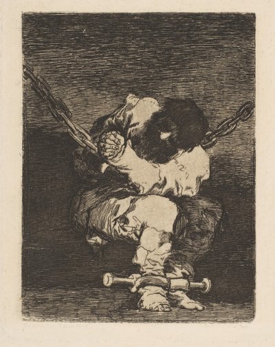 Areszt jest tak barbarzyński jak zbrodnia Ochrona tak barbarzyńska jak zbrodnia 1815. autorstwa Francisco de Goya