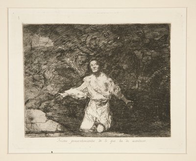 Smutne przeczucia tego, co się wydarzy, pl. 1 z Katastrofy wojny autorstwa Francisco de Goya