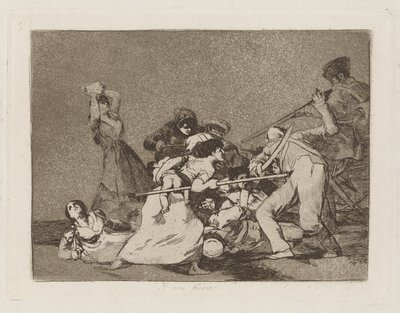 Y son fieras (I są jak dzikie zwierzęta), pl. 5 z serii Los desastres de la guerra (Klęski wojny) autorstwa Francisco de Goya