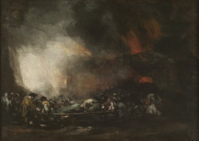 Pożar szpitala, ok. godz. 1810. autorstwa Francisco Goya de