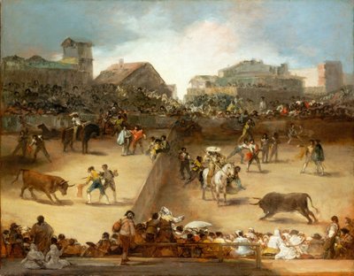 Walka byków w podzielonym pierścieniu autorstwa Francisco de Goya