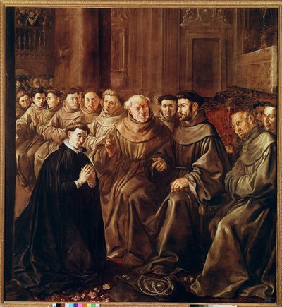Św. Bonawentura wstępuje do zakonu franciszkanów (olej na płótnie) autorstwa Francisco Herrera