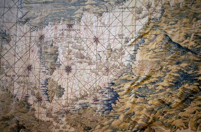 Mapa Morza Śródziemnego - Fragment podboju Tunisu (Tunezja) - Gobelin autorstwa Francisco i Corneliusa Van der Ggotów (XVIII wiek), wpleciony w królewską fabrykę gobelinów, połowa XVIII wieku, po gobelinie z XVI wieku autorstwa Willema de Pannema autorstwa Francisco Ignacio Vandergoten Canyuwell