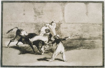 Wrzosowisko schwytane przez byka... z La Tauromaquia autorstwa Francisco de Goya