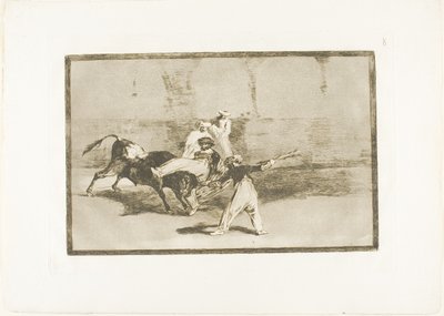 Wrzosowisko schwytane przez byka na ringu, płyta 8 ze Sztuki walki byków autorstwa Francisco Jose de Goya y Lucientes