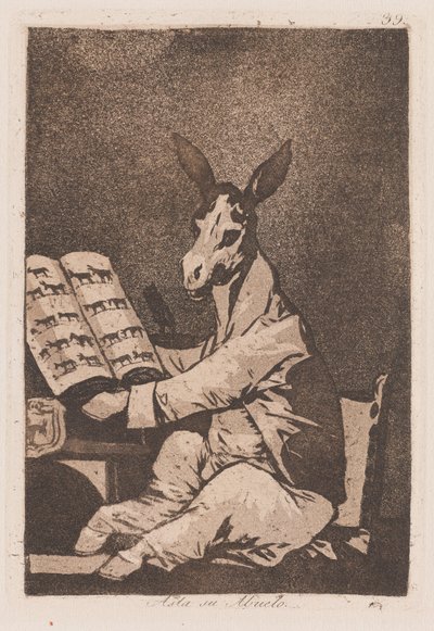 Tak daleko jak jego dziadek, późny 18-ty XIX wiek (druk) autorstwa Francisco de Goya