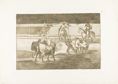 Banderille z petardami, płyta 31 z filmu Sztuka walki byków autorstwa Francisco Jose de Goya y Lucientes