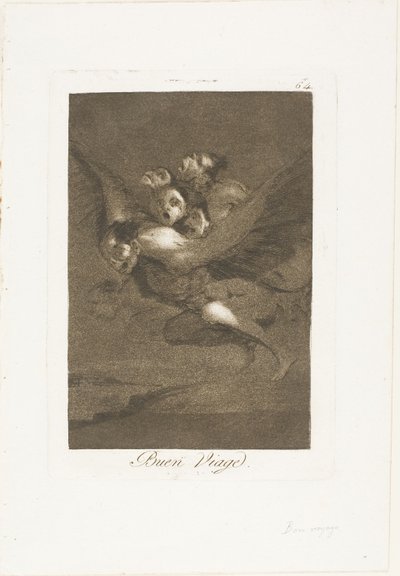 Bon voyage, płyta 64 z Los Caprichos autorstwa Francisco Jose de Goya y Lucientes
