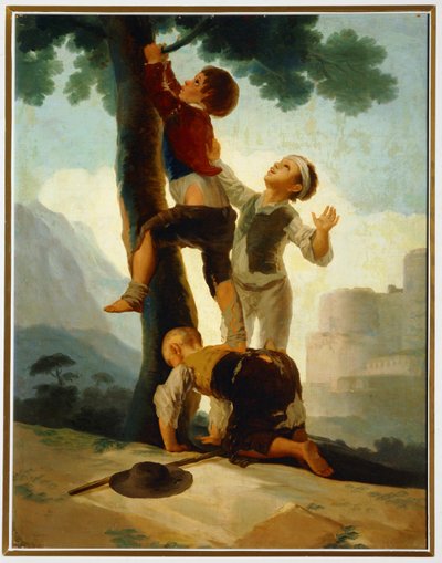 Chłopcy wspinający się na drzewo ... (obraz na płótnie) autorstwa Francisco Jose de Goya y Lucientes