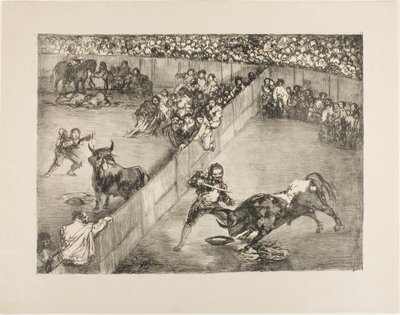 Walka byków na podzielonym ringu, z The Bulls of Bordeaux autorstwa Francisco Jose de Goya y Lucientes