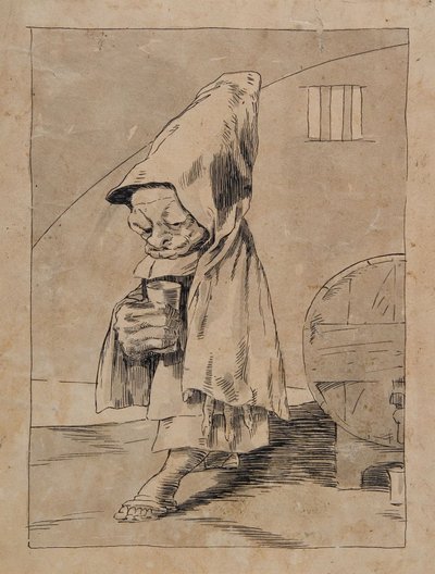 Karykatura mnicha autorstwa Francisco Jose de Goya y Lucientes