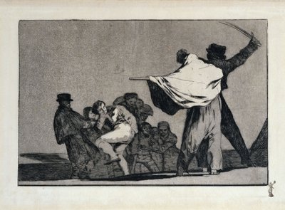 Powszechnie znana bzdura, czyli: Dodatkowe przysłowie: Ależ to wojownik! autorstwa Francisco Jose de Goya y Lucientes