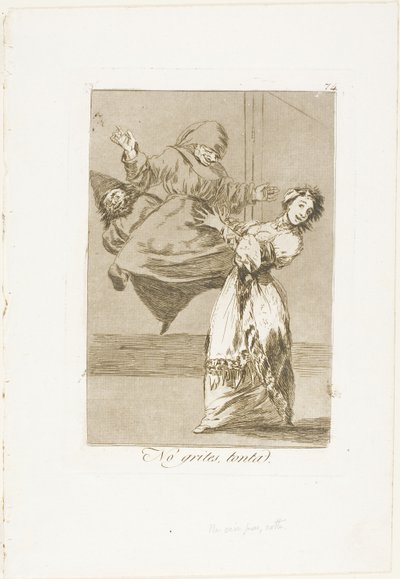 Nie krzycz, głupku, płyta 74 od Los Caprichos autorstwa Francisco Jose de Goya y Lucientes