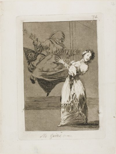Nie krzycz, głupku, płyta 74 od Los Caprichos autorstwa Francisco Jose de Goya y Lucientes