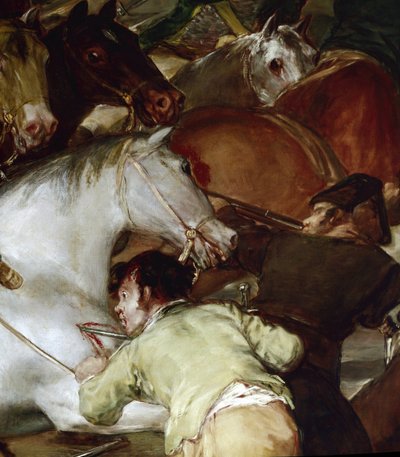 Dwójka maja (2 maja) czyli Szarża mameluków. Detal (olej na płótnie) autorstwa Francisco de Goya