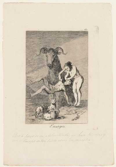 Eseje, płyta z "Los Caprichos", 1799 autorstwa Francisco de Goya