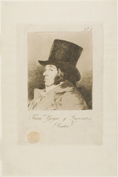 Francisco de Goya y Lucientes, malarz, płyta pierwsza z Los Caprichos autorstwa Francisco Jose de Goya y Lucientes