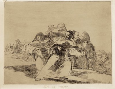 GOYA I LUCIENTES, Francisco de (1746-1828). Wszystko jest do góry nogami. 1810-1820. (17,6 x 22,2 cm). Tablica 42 „Katastrof wojennych”. Akwaforta. HISZPANIA. MADRYT (WSPÓLNOTA AUTONOMICZNA). Madryt. Muzeum Prado autorstwa Francisco Jose de Goya y Lucientes