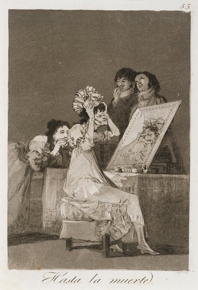 Hasta la muerta z Los Caprichos, opublikowana 1799 (akwaforta, akwatinta oksydowana i sucha igła) autorstwa Francisco de Goya