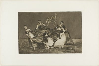 Cięższy niż martwy osioł, talerz jeden z Los Proverbios autorstwa Francisco Jose de Goya y Lucientes