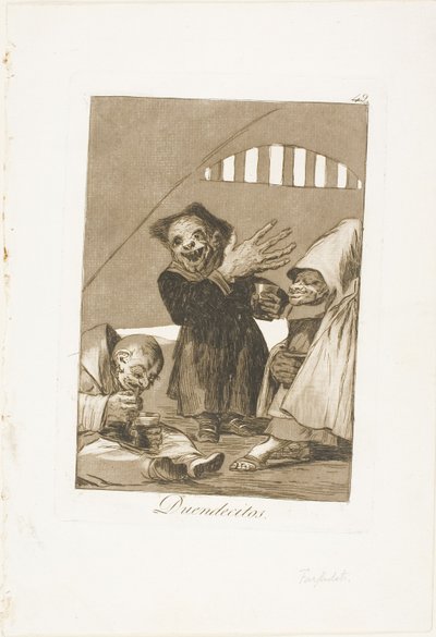 Hobgobliny, płyta 49 z Los Caprichos autorstwa Francisco Jose de Goya y Lucientes