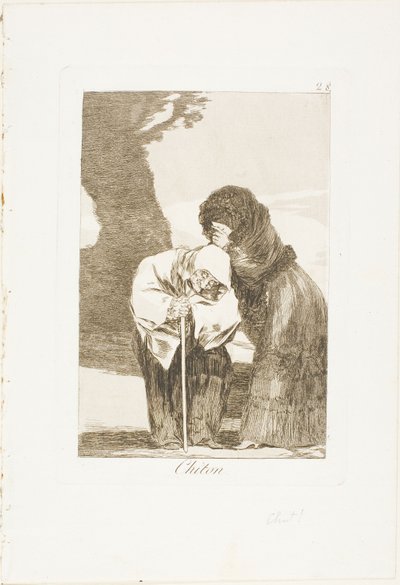 Cisza, płyta 28 z Los Caprichos autorstwa Francisco Jose de Goya y Lucientes
