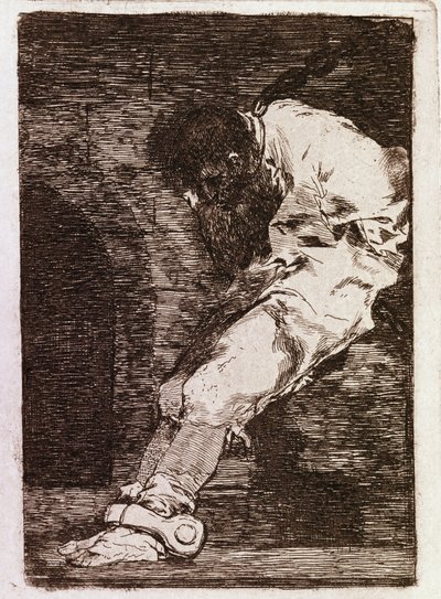 Jeśli to przestępca, szybko umiera (Akwatinta, ok. 1810) autorstwa Francisco de Goya