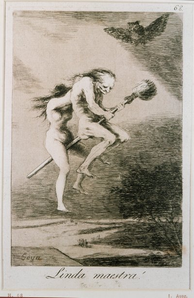 Linda maestra - Delikatna kochanka, akwaforta nr ... (akwaforta) autorstwa Francisco Jose de Goya y Lucientes