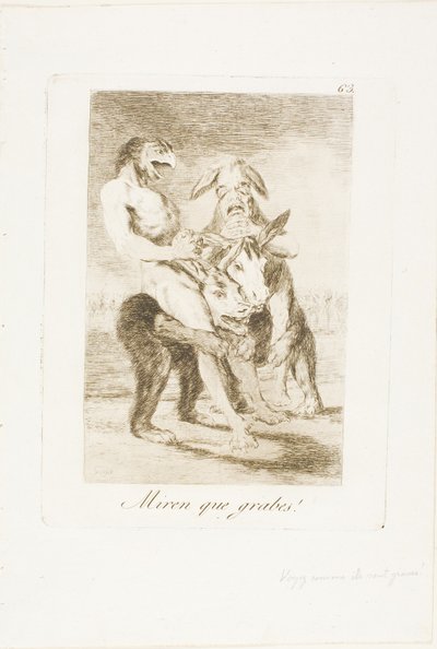 Patrzcie, jakie są uroczyste!, płyta 63 z Los Caprichos autorstwa Francisco Jose de Goya y Lucientes