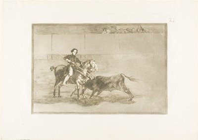 Męska odwaga sławnej Pajuelery na ringu w Saragossie, płyta 22 z Sztuki walki byków autorstwa Francisco Jose de Goya y Lucientes