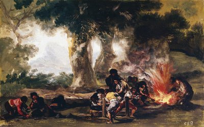 Produkcja kulek w Sierra de Tardienda - Olej na płótnie autorstwa Francisco de Goya