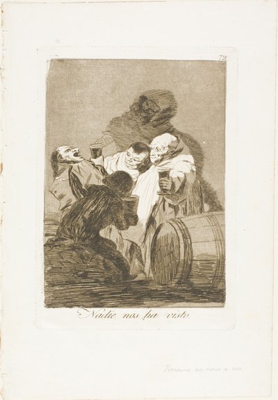 Nikt nas nie widział, tablica 79 z Los Caprichos autorstwa Francisco Jose de Goya y Lucientes