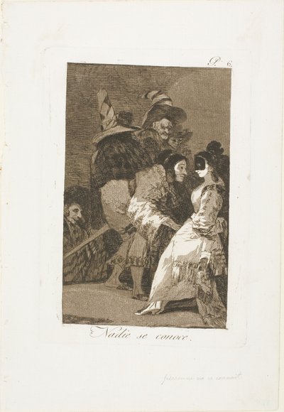 Nikt nie zna siebie, płyta szósta z Los Caprichos autorstwa Francisco Jose de Goya y Lucientes