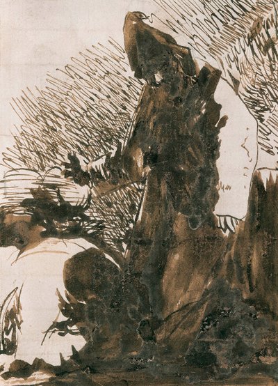 „„ Postacie padające na twarz przed mnichem””. Wash rysunek autorstwa Francisco de Goya y Lucientes (1746-1828). 1820. Madryt. Muzeum Prado. autorstwa Francisco Jose de Goya y Lucientes