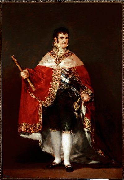 Portret króla Ferdynanda VII w stroju królewskim (olej na płótnie, ok. 1815) autorstwa Francisco de Goya