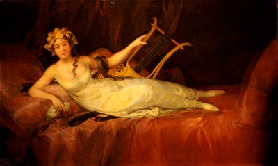 Portret X Marquesa de Santa Cruz jako muza, Euterpe, 1805 autorstwa Francisco de Goya