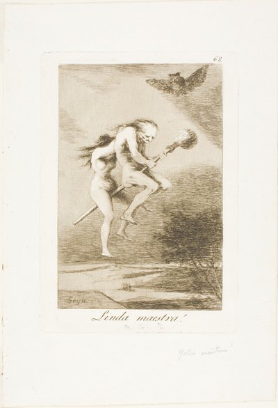 Pretty Teacher!, płyta 68 z Los Caprichos autorstwa Francisco Jose de Goya y Lucientes