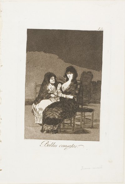 Ładne nauki, płyta 15 z Los Caprichos autorstwa Francisco Jose de Goya y Lucientes