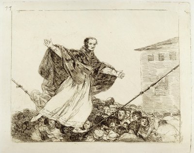 „Zrywa się lina” (Katastrofy wojny 77) autorstwa Francisco Jose de Goya y Lucientes