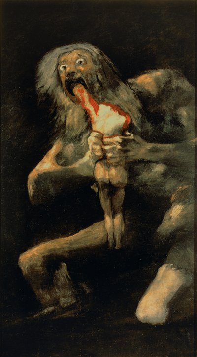 Saturn pożerający jednego ze swoich synów autorstwa Francisco de Goya