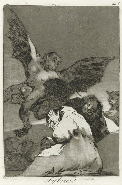 Znicz, Los Caprichos autorstwa Francisco de Goya