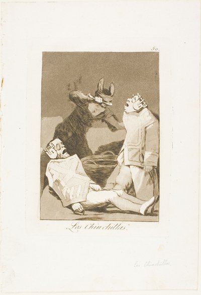 Szynszyle, płyta 50 z Los Caprichos autorstwa Francisco Jose de Goya y Lucientes